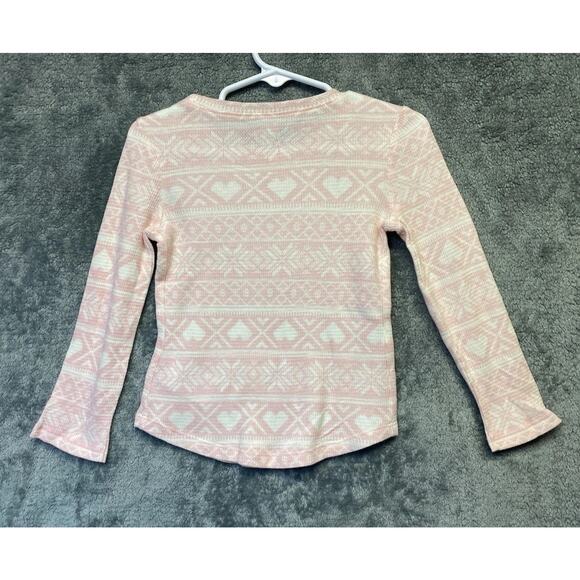 Gap Toddler Girls Pink/white Long Sleeve Multi print Henley Size 2T NWOT - Picture 3 of 6